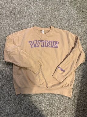 Adair Tan 'Wine' Graphic Crewneck Sweatshirt